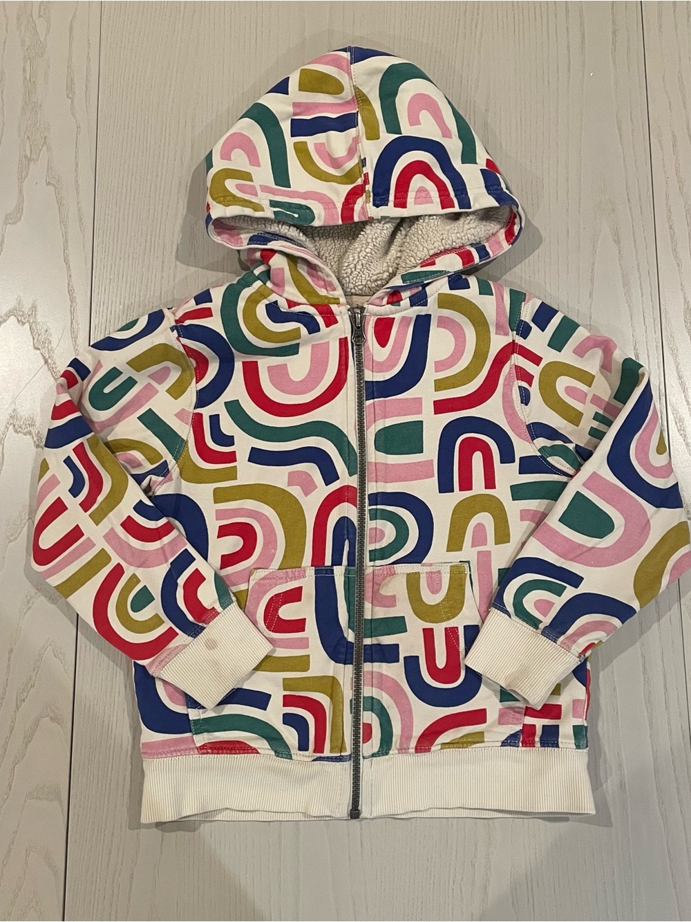 Hanna Andersson Sherpa Lined Hoodie Sweatshirt Curvy Colors - 6-7 years 120
